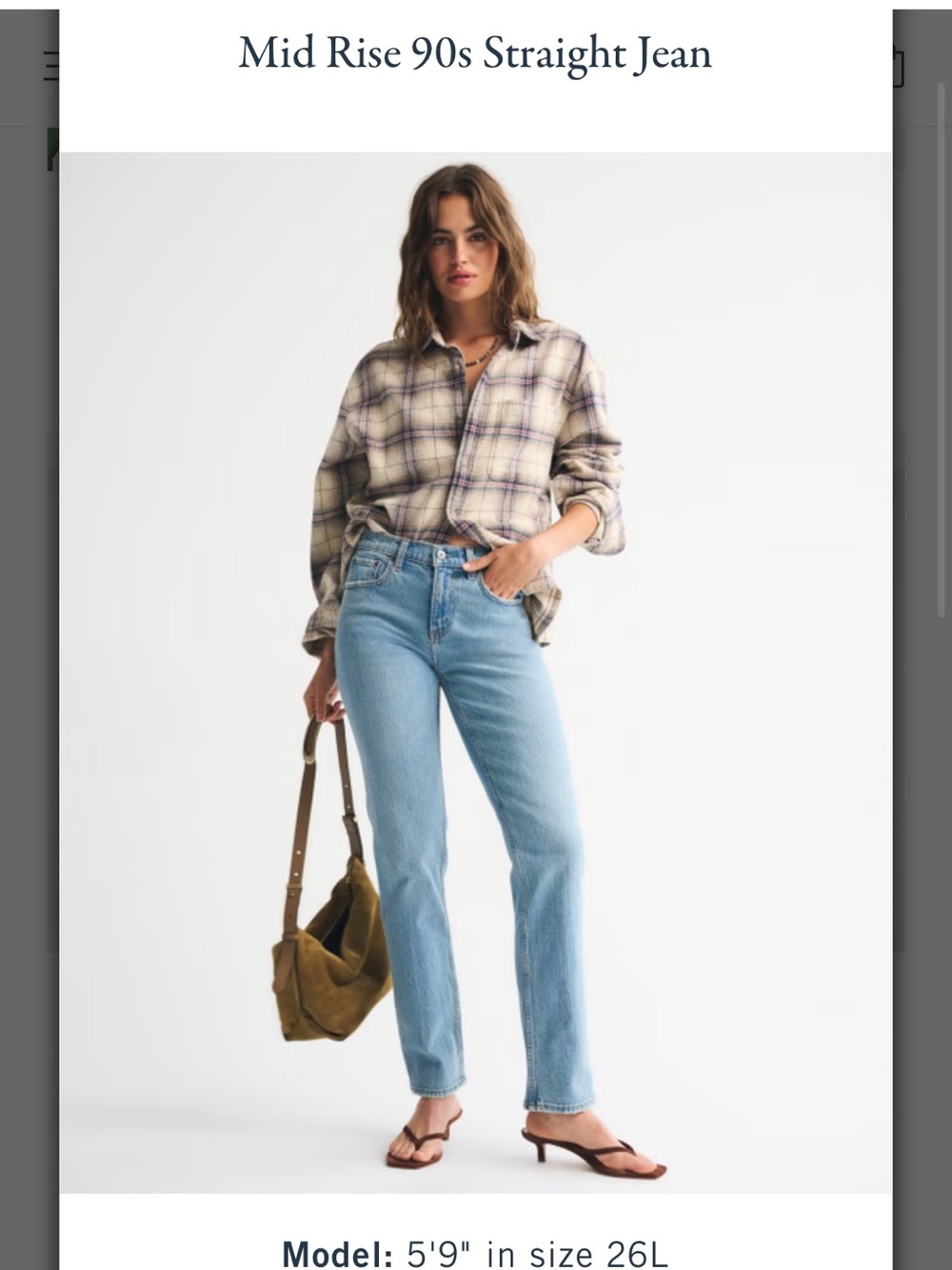 Abercrombie & Fitch Mid-Rise 90s Straight Jeans in Medium Extra Long